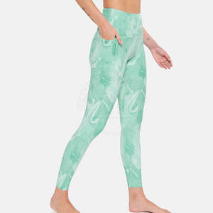 Leggings de Yoga de Cintura Alta Elástica, Sólidos, de Alta Calidad, Transpirables, Ecológicos, de Longitud Completa, Spandex/Poliéster, para Fitness Femenino - Product Image 2