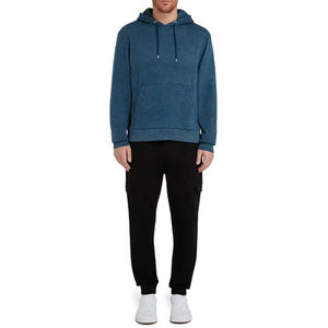 Sudadera con Capucha Extra Grande de Felpa Gruesa Personalizada, Estilo Urbano Vintage, Lavado Ácido, con Bolsillos Desgastados para Hombre - Product Image 2