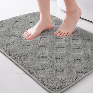 DarianA Towel Soft Tapis de sol moderne 100% polyester couleur unie fin écologique absorbant séchage rapide antidérapant avec support en caoutchouc - Product Image 2