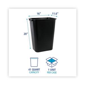 Boardwalk 41 Qt. Poubelle en plastique noir souple de 12 L, bac à déchets pour bureau et cuisine sans couvercle, pour usage domestique - Product Image 5
