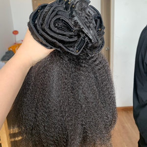 Drop Shipping Cheveux humains cambodgiens crépus droits Double tirage Super doux soyeux avec vague naturelle sans emmêlement ni perte - Product Image 1
