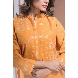 ชุดเซ็ตพิมพ์ลาย Khaddar รุ่น IPST-44278 ชุดลำลองสองชิ้นสำหรับฤดูใบไม้ผลิ/ฤดูร้อน ไซส์ XS/XS แขนสามส่วน กางเกงขายาวสองชิ้น - Product Image 6