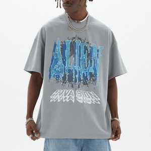 Camisetas de cuello redondo para hombre de alta calidad con logotipo personalizado DTG estampado transpirable de cuello redondo talla grande camisetas de algodón Streetwear - Product Image 3