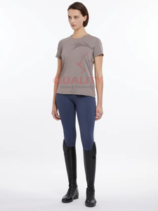 Camiseta de equitación transpirable ligera, Top ecuestre que absorbe la humedad, ropa atlética elegante de secado rápido, tops de entrenamiento de tela elástica - Product Image 4