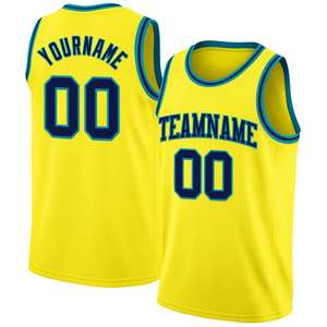 Ventes en gros de maillots de basket-ball rétro unisexes brodés de haute qualité, ensembles respirants en maille à séchage rapide, 100% polyester pour adultes - Product Image 1