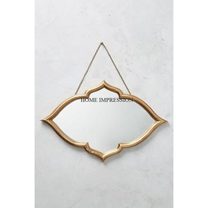 Espejo colgante de pared de lujo de Material de latón y Metal de forma personalizada moderna para decoración de pared de fiesta de boda suministros de espejo de regalo - Product Image 4