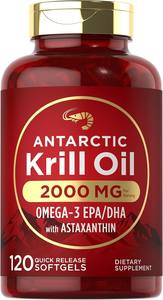 Huile de Krill Antartique toute neuve 2000 mg 120 gélules molles |   Oméga-3 EPA, DHA, avec Astaxan fin - Product Image 4