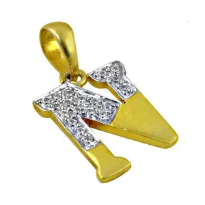 Colgante con Inicial de Diamantes Chapado en Oro para Mujer, Elegante Joyería con Inicial, Regalo, Colgantes y Dijes de Diamantes - Product Image 2