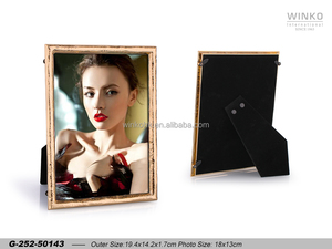 Winko STONECAST Metal Photo <b>Frame</b> Picture <b>Frame</b> 13X18Cm Photo <b>Frame</b>, <b>Gold</b> E-Coating, Blk Vel Back - Product Image 1
