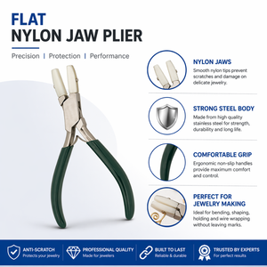 Professional Nylon Jaw Plier 5 Inch Flat Nose Jewelry Tool Scratch Free <b>Wire</b> Work <b>Craft</b> Tool Ergonomic Grip - Product Image 3