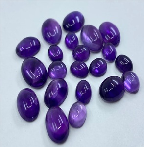 Artesanía de cristal Natural pulido convexo redondo y ovalado parte posterior plana amatista piedra preciosa joyería de moda piedra suelta - Product Image 2