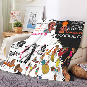 Mantas personalizadas de <span class=keywords><strong>Karol</strong></span> <span class=keywords><strong>G</strong></span>, cantante colombiana, anti-pilling, súper suaves, ligeras, de forro polar y franela. - Product Image 3