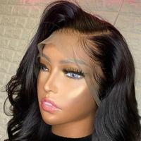 Perruques Lace Front en Cheveux Vierges Indiens, Sans Colle, HD, Style Bob Court Bouclé, Qualité Premium, Double Trame Faite à la Machine, Toutes Couleurs Disponibles
