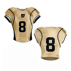Uniforme de football américain personnalisé pour hommes - Respirant, grande taille, manches courtes, évacuation de l'humidité, 100% polyester, vêtements d'équipe - Product Image 5