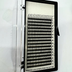 Natural Long Synthetic Hair <b>Eyelash</b> Extensions with D Curl 16-Lines Spike Lashes Matte Black Full Volume <b>Eyelash</b> Extensions - Product Image 4