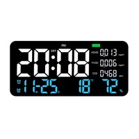 Jam Dinding Digital Huayang 2805 dengan Monitor HCHO TVOC CO2, Tampilan Suhu dan Kelembapan, Remote Control, Jam LED Hitung Mundur