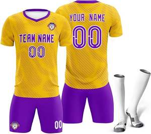 Breathable Sublimation Printed Soccer Uniform Sets | Custom Logo <b>Football</b> Jerseys Shorts <b>Socks</b> | High Quality 100% Polyester - Product Image 5