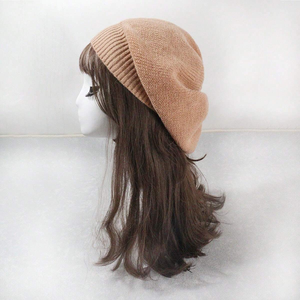 Precio de fábrica al por mayor sólido personalizado invierno nuevo estilo cálido punto Unisex Jacquard Beanie sombreros para mujeres - Product Image 5