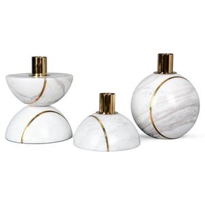 Candelabro de piedra de mármol con incrustaciones circulares de lujo superior, candelabro moderno para el hogar, decoraciones de mesa para bodas - Product Image 1