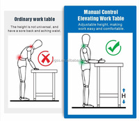 Table de travail ergonomique réglable en hauteur en acier inoxydable pour cuisine professionnelle, table de préparation pour restaurant