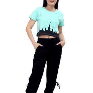 Camisetas cortas de manga raglán para mujer con logotipo personalizado, camisetas cortas de manga corta en contraste - Product Image 5