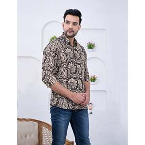 Chemise décontractée pour homme 100% coton, manches longues, tissu popeline tissé, taille 6XL, chemises habillées ODM - Product Image 3