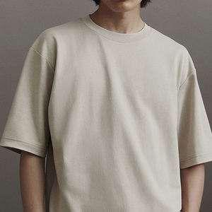 AIRism algodón camiseta de gran tamaño Ringer camiseta de gran tamaño algodón/poliéster camiseta para hombre - Product Image 2