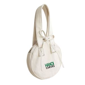 OEM <b>Mini</b> Canvas Circle <b>Tote</b> <b>Bag</b> BSCI Vietnamese Manufacturer Direct Wholesale Custom Logo Printed Cotton Shopping <b>Tote</b> <b>Bag</b> - Product Image 1