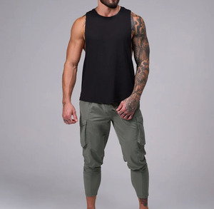 Débardeur de musculation pour homme en coton lourd personnalisé OEM, débardeur de fitness musculaire, débardeur de course à pied en spandex - Product Image 3