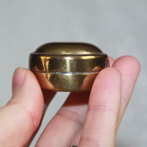 Vintage themed brass pill box with secure closure suitable for keeping emergency medicine safe during long <b>road</b> <b>trips</b> - Product Image 5