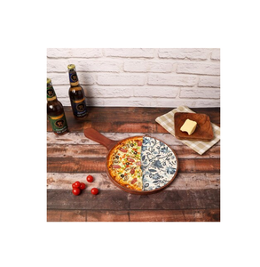 Palette à pizza ronde en bois imprimée Accessoire de cuisine en PP avec poignée pour servir et couper les outils de pizza de cuisson - Product Image 6