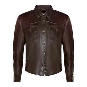 Vestes en cuir de vachette lourd avec logo personnalisé Vestes vintage pour hommes avec fermeture éclair de qualité supérieure - Product Image 5