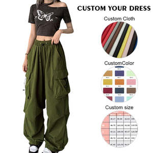 Pantalon en coton respirant droit taille haute pour femmes Design Streetwear Hip Hop avec fermeture à la taille élastique Nouvelle arrivée - Product Image 5