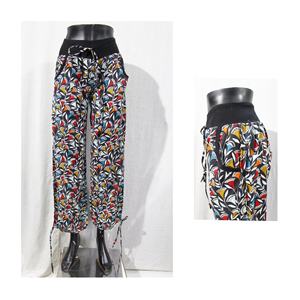 Customized European Fashion Women's Cotton Rayon <b>Pants</b> Casual Streetwear Elastic Waist Flat Design for Summer Winter Use XL Size - Product Image 6