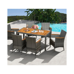 Precio de fábrica Juego de comedor de 6 sillas Diseño personalizado Juego de muebles de exterior Juego de comedor de ratán de mimbre 6 plazas Phu Linh Factory - Product Image 2