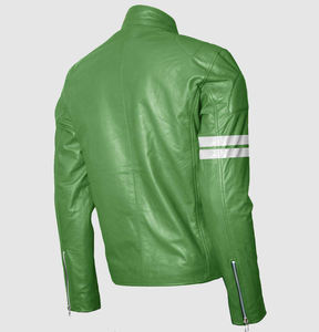 Veste en cuir réversible 2026 pour hommes avec col en fourrure véritable amovible fermeture à glissière avant plusieurs poches pour l'hiver - Product Image 4