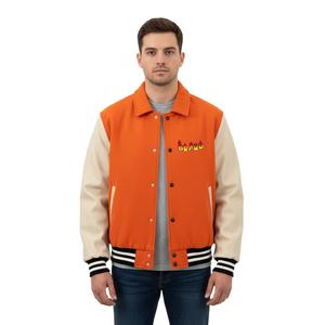 Chaqueta Universitaria Personalizada de Punto Holgada y Extra Grande de Algodón Sostenible, Chaquetas Varsity para Hombre con Parches Personalizados - Product Image 5