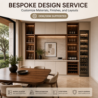 Buffet de cuisine intégré moderne de luxe KEJIA avec refroidisseur à vin intégré et éclairage LED