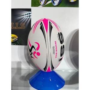 Ballon de rugby professionnel de haute qualité en PU et en caoutchouc taille 5 avec logo barbare personnalisable matériau PVC d'entraînement - Product Image 6