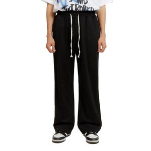 กางเกงวอร์มปลายบานสีดำสำหรับผู้ชายใส่ได้ทั้งชายและหญิงสไตล์ลำลองกางเกงแนวสตรีทดูงดงาม - Product Image 1