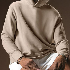 Sudadera con capucha de lana de algodón Sudaderas con capucha personalizadas para hombre Sudadera con capucha bordada con bolsillo Sudadera orgánica Pullover - Product Image 2