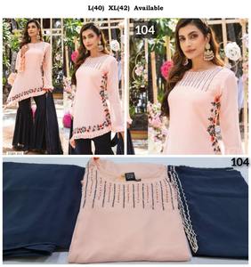 Meilleur Tissu Nouvelle Arrivée Premium Georgette Broderie Travail Kurti Pantalon Avec Dupatta Fabricant De Mode Pour Femmes - Product Image 2