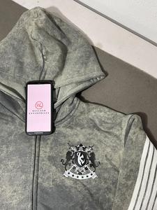 Sweat à capuche vintage surdimensionné pour homme Ketine, 100% coton, tissu éponge français, respirant, effet délavé au soleil, fermeture éclair, longueur courte, poche, design d'hiver - Product Image 4