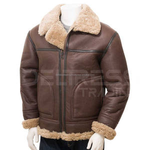Chaqueta de Cuero Bomber de Piel de Oveja Premium Transpirable para Hombre, con Decoración de Piel, Precio al por Mayor - Product Image 2