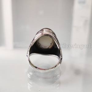 Bague pour homme en argent sterling 925 avec pierre de lune grise naturelle, pierre de naissance de juin, toutes tailles, bijou de fête lourd, vente en gros - Product Image 6