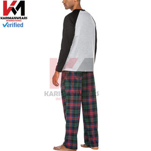<b>Men's</b> Cotton Pajama Set 2-Piece Soft Sleepwear <b>Lounge</b> Set <b>Short</b> Sleeve T-Shirt Top and Plaid <b>Shorts</b> Drawstring Waist Side - Product Image 4