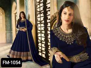 Ropa india y pakistaní Heavy Rangoli con bordado de trabajo de codificación Anarkali Vestidos para funciones de boda y Festival - Product Image 3