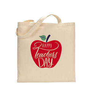 Sac fourre-tout personnalisable rouge pomme pour femme, sac à main résistant à l'eau avec fermeture éclair pour toutes les saisons, idéal pour les enseignants - Product Image 2