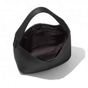 Women's Black Genuine Leather Fashion Candy Zip Single Strap Hobo <b>Bag</b> Large <b>Slouchy</b> Shoulder <b>Tote</b> Purse Minimalist Soft for Work - Product Image 3