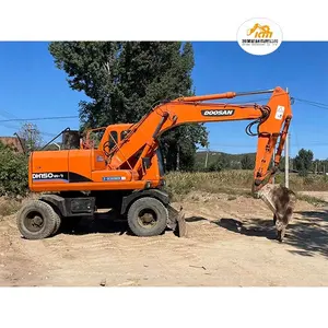 Excavadora de ruedas Doosan 150 original DH150 de Corea/excavadora de ruedas usada DOOSAN de 15 toneladas a precio bajo de venta